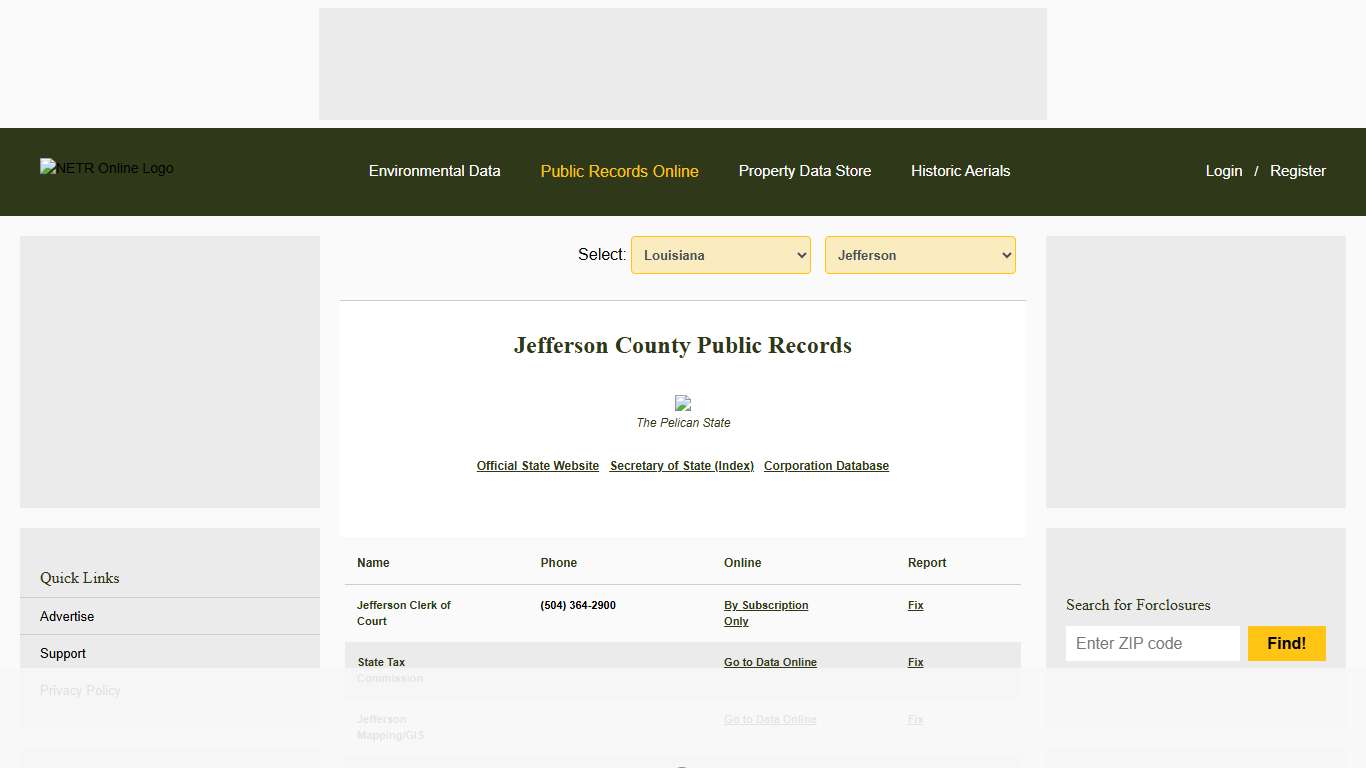 NETR Online • Jefferson • Jefferson Public Records, Search Jefferson Records, Jefferson Property Tax, Louisiana Property Search, Louisiana Assessor